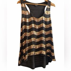 Dots Black and Gold Sequin Tank Top